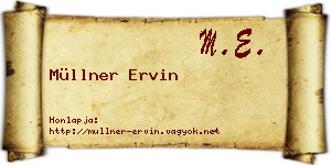 Müllner Ervin névjegykártya