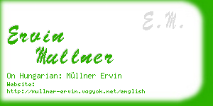 ervin mullner business card