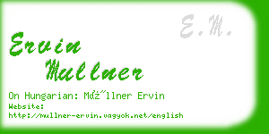 ervin mullner business card